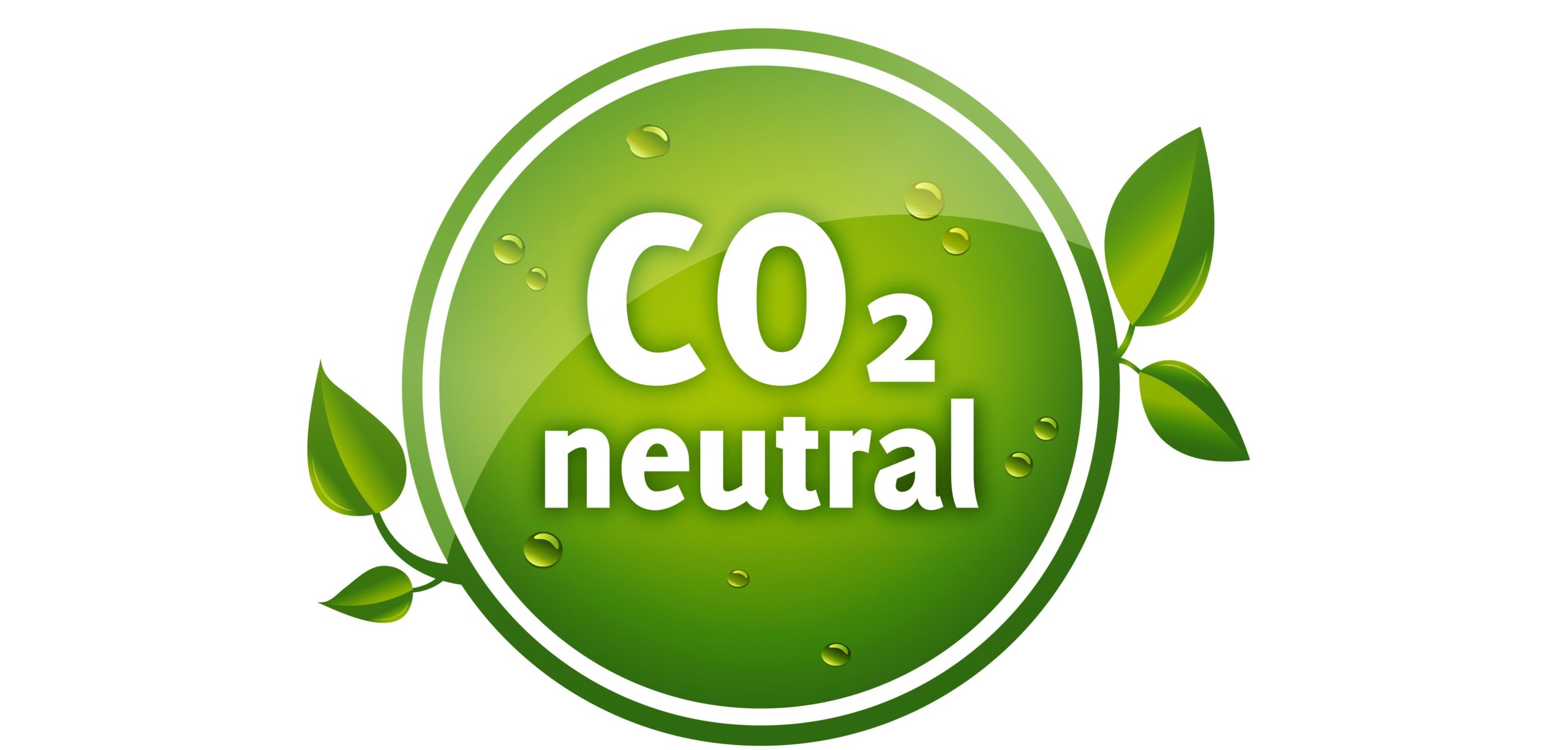 CO2 Neutral Logo in Grün mit Blättern
